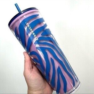 Starbucks summer 2021 pink blue zebra cup